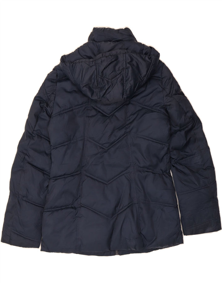 NAUTICA Womens Hooded Padded Jacket UK 14 Medium Navy Blue Polyester Vintage Nautica and Second-Hand Nautica from Messina Hembry 