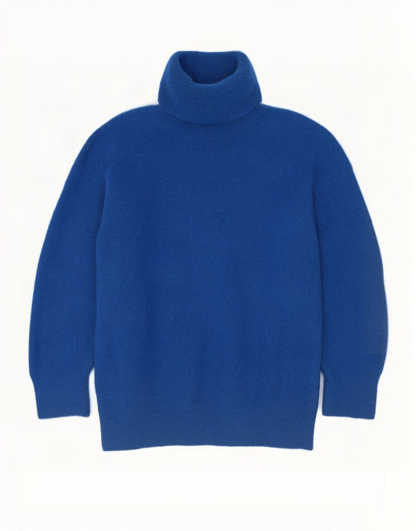 Damski sweter oversize Zara z wywijanym dekoltem UK 14, średni niebieski akryl