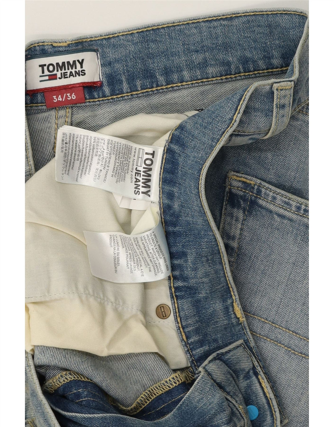 Męskie proste dżinsy TOMMY HILFIGER W34 L36 Niebieska bawełna