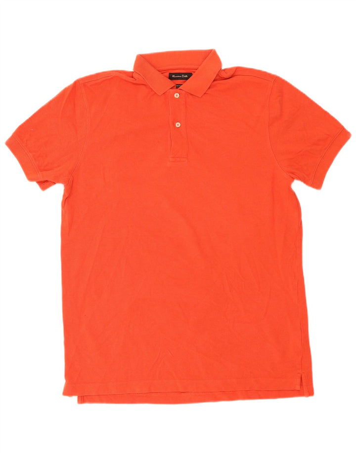 Męska koszulka polo Massimo Dutti, średnia, pomarańczowa, bawełniana