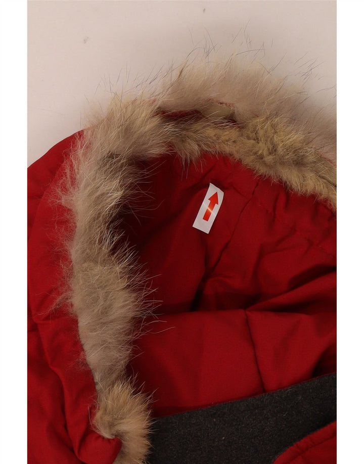 Damska wyściełana kurtka z kapturem Woolrich UK 14 Średni czerwony nylon