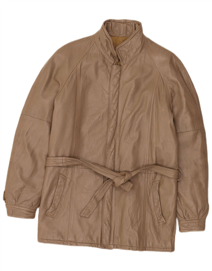 Vintage damska kurtka skórzana UK 14 średni brąz