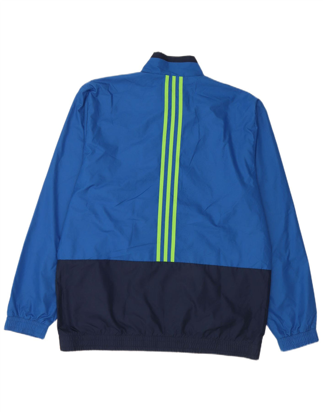 Adidas Męska bluza dresowa UK 42/44 Duży niebieski poliester z blokami kolorów