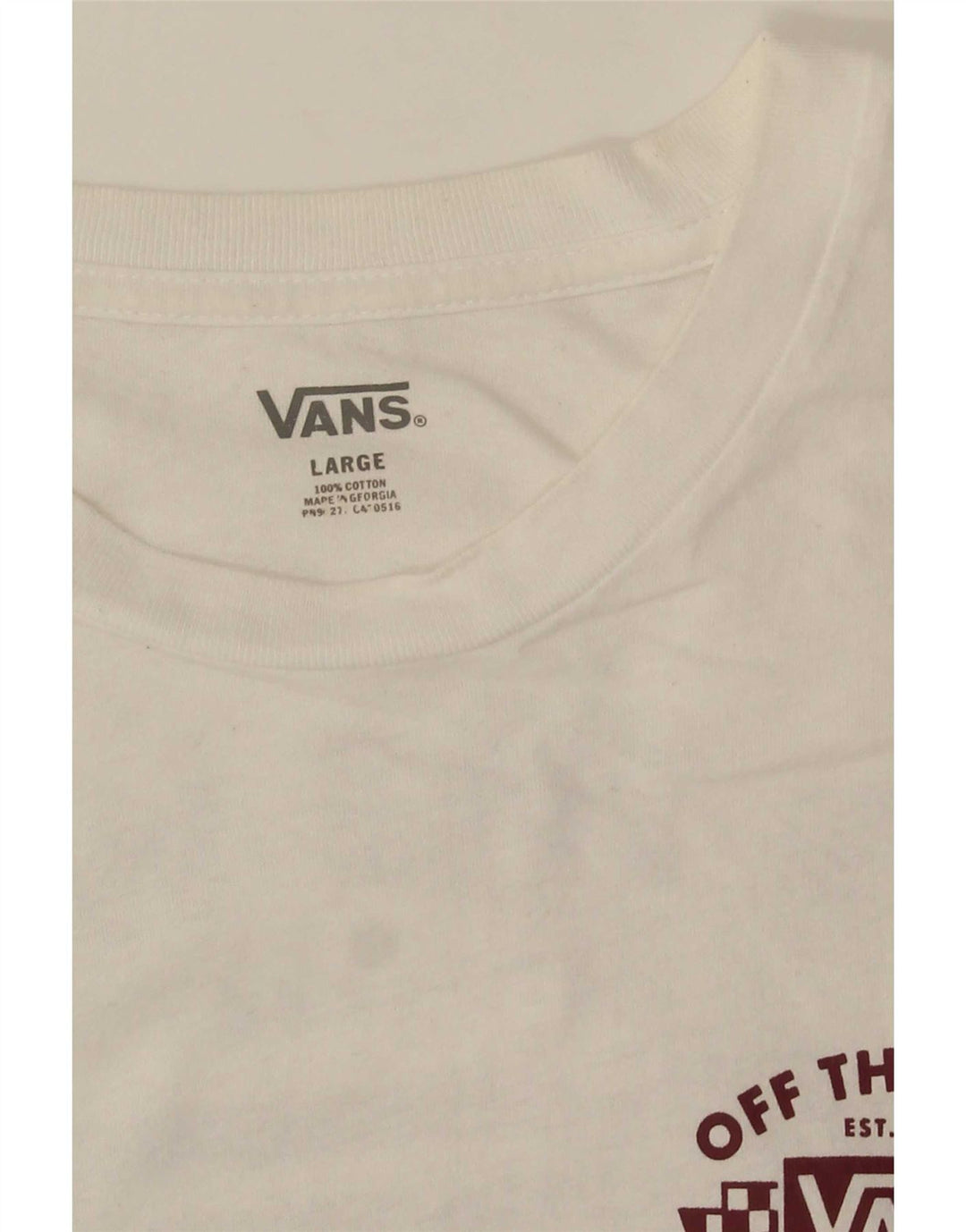 Męski T-shirt z grafiką Vans, duży, biały, bawełniany