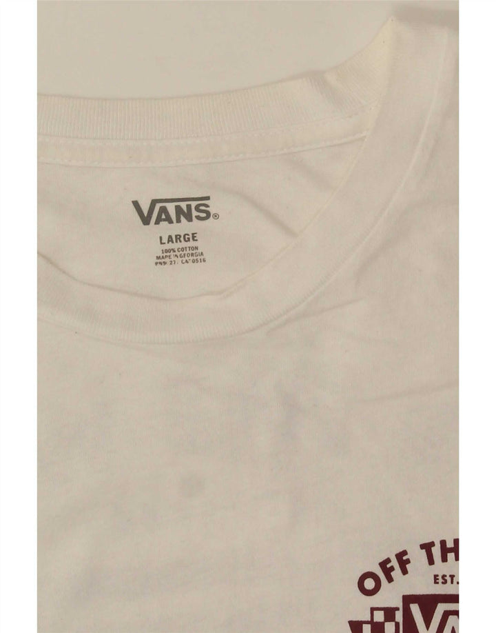 Męski T-shirt z grafiką Vans, duży, biały, bawełniany
