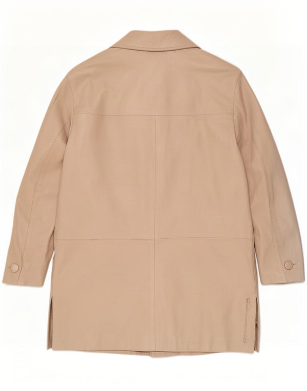 Elekta Damski płaszcz skórzany UK 12 Medium Beige