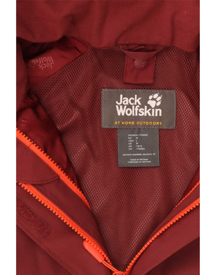 Damska kurtka przeciwdeszczowa Jack Wolfskin UK 10/12 w kolorze średniego burgunda