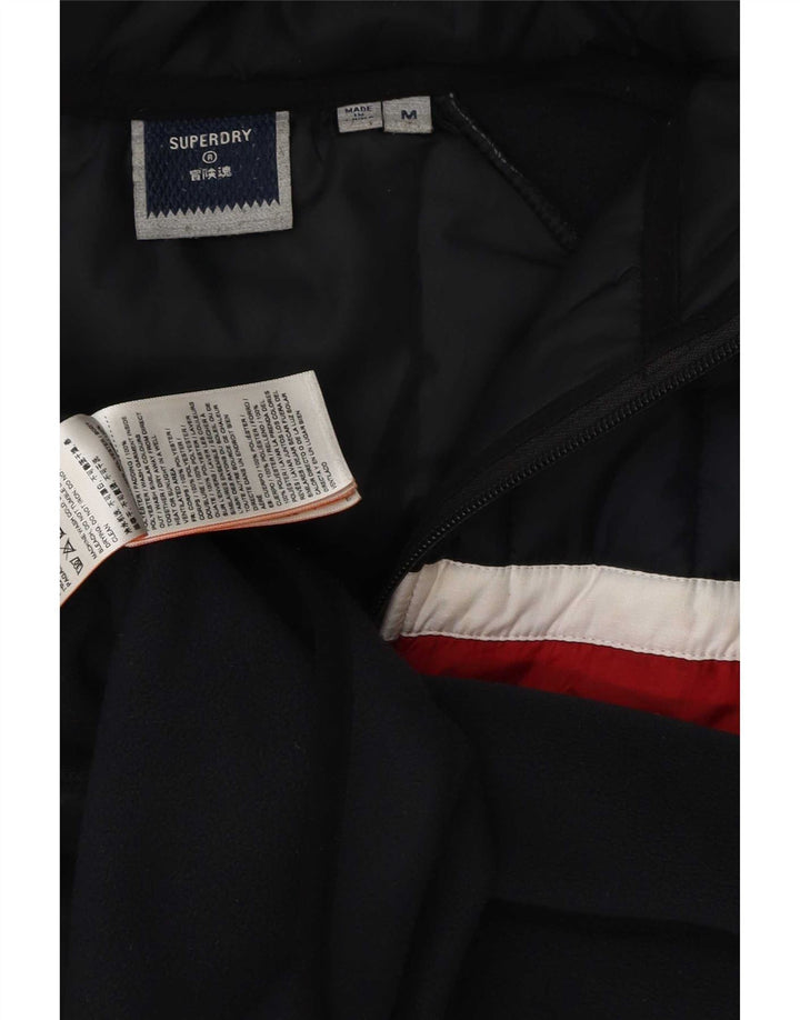Męska kurtka bomber z kapturem Superdry UK 38, średni granat, blok kolorów