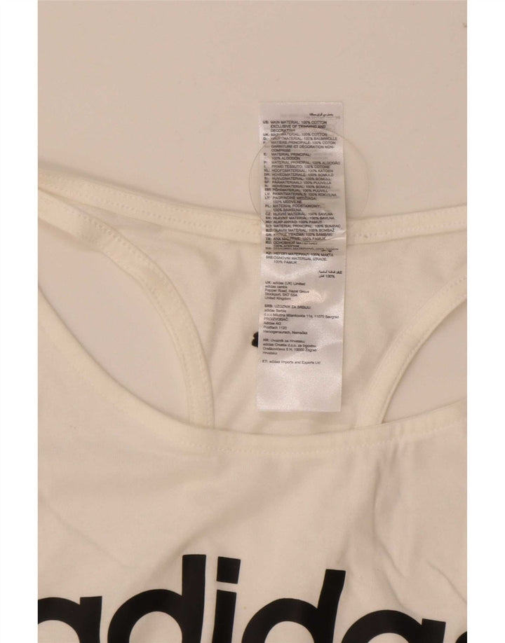 Damska kamizelka graficzna Adidas Top UK 12/14 Średnia biała bawełna