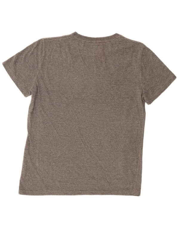 Męski T-shirt z grafiką Superdry, duży, szary, bawełniany