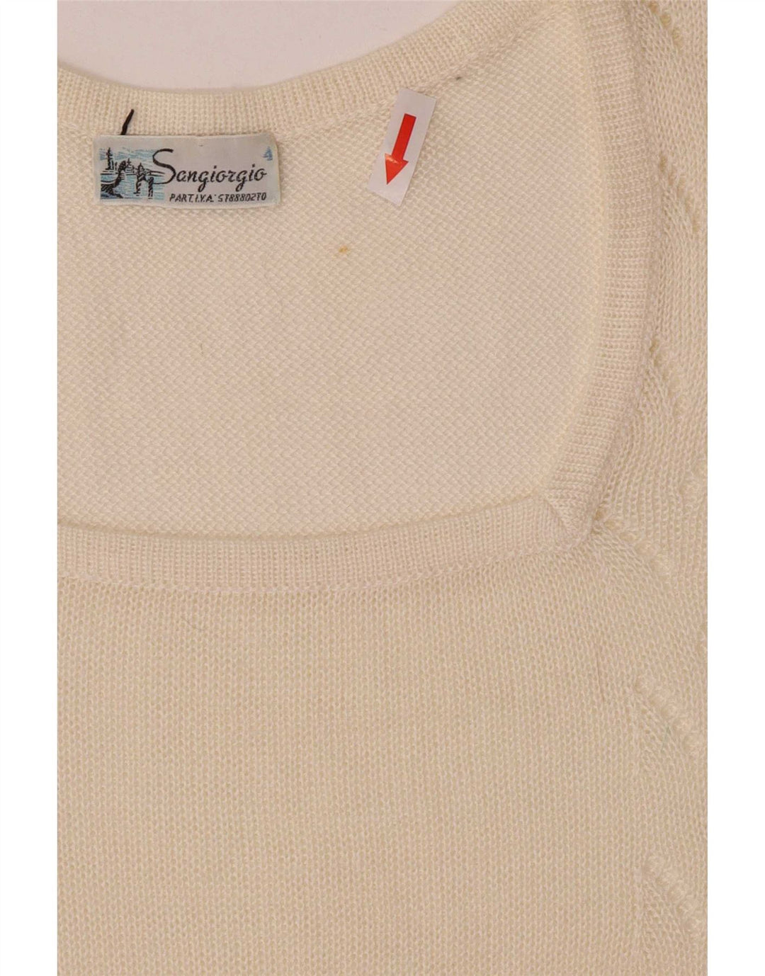 Damska bluzka z krótkim rękawem Sangiorgio Regular Top UK 14 Medium Off White