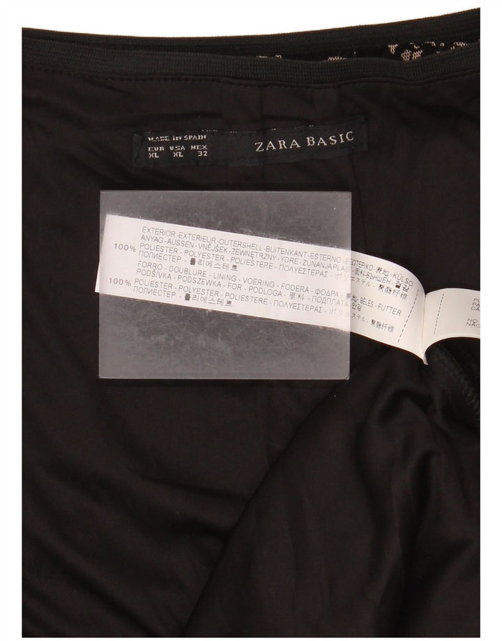 Damska spódnica midi Zara XS W30 Czarny kwiatowy poliester
