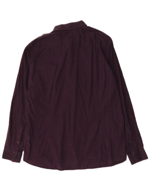 Koszula męska Ted Baker, rozmiar 6, 2XL, fioletowa bawełniana kratka