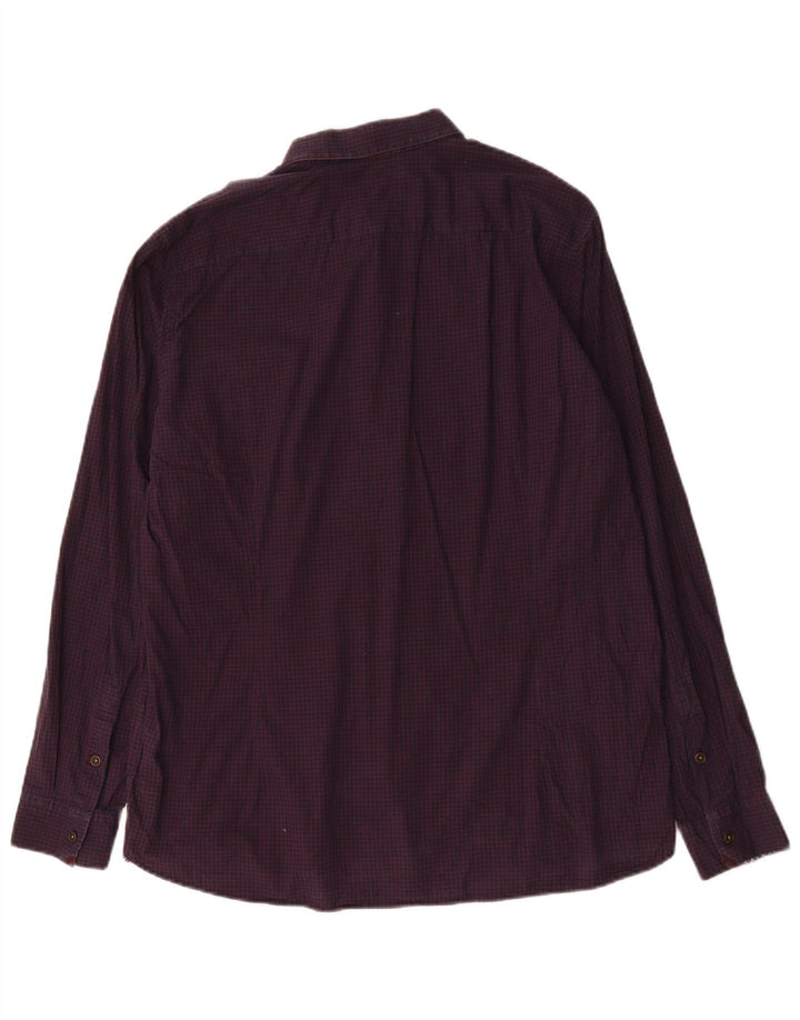 Koszula męska Ted Baker, rozmiar 6, 2XL, fioletowa bawełniana kratka