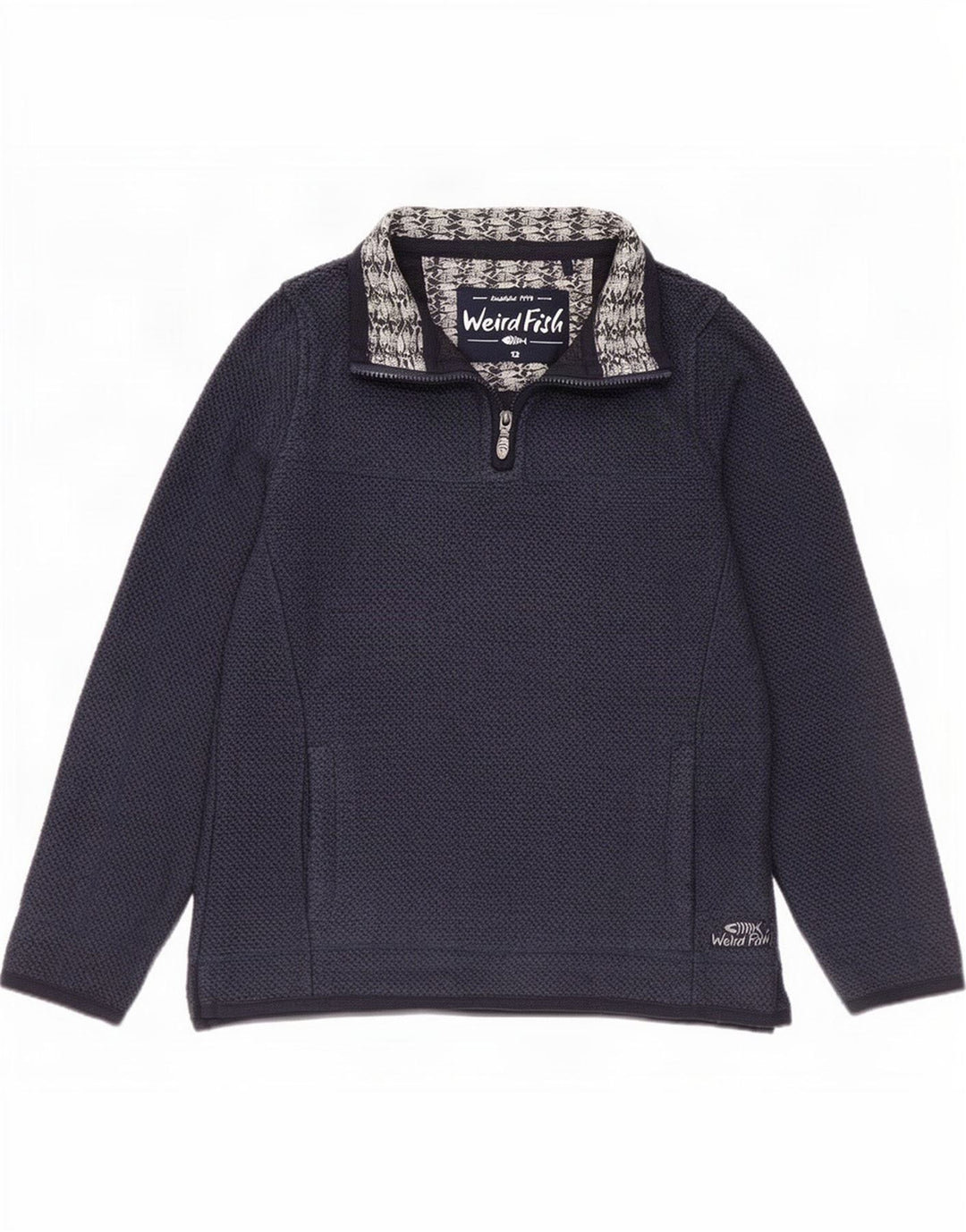 Sweter damski Weird Fish z zamkiem błyskawicznym, UK 12, średni granatowy, bawełniany
