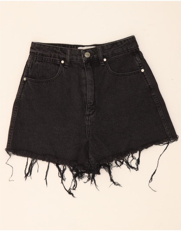 Damskie spodenki jeansowe Wrangler z wysokim stanem US 7 Medium W24, czarne, bawełniane