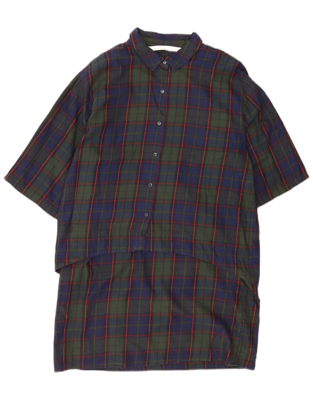 Damska sukienka koszulowa z rękawem 3/4 Zara UK 16, duża granatowa krata