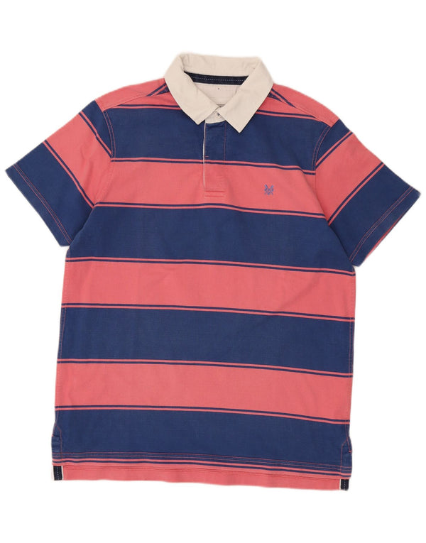 Crew Clothing Męska koszulka polo do rugby XL, różowa, bawełniana w paski