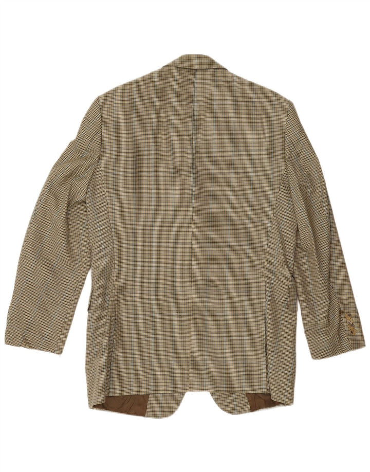 Męska marynarka Burberry EU 48, średnia, żółta, dziewicza wełna w pepitkę