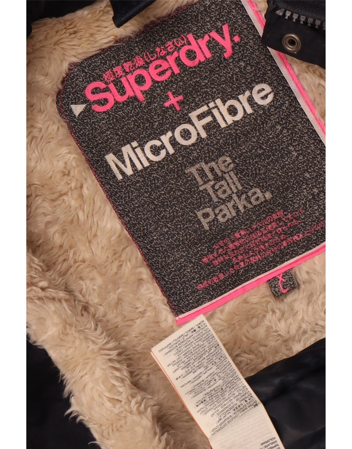 Damska kurtka parka z kapturem Superdry, UK 18 XL, granatowa, poliester