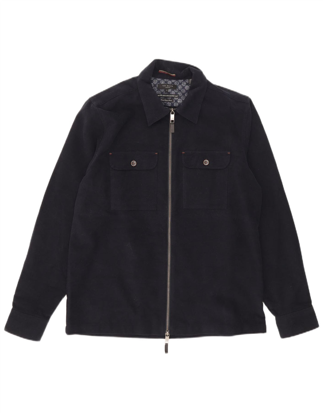 Męska kurtka bomberka Ted Baker, rozmiar 4, duża, granatowa, bawełniana