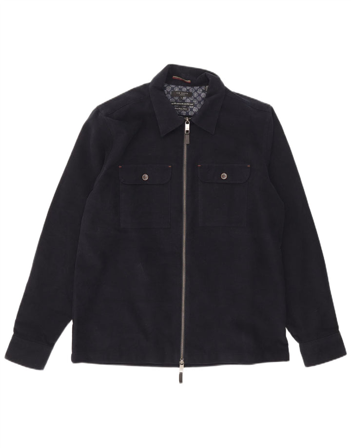 Męska kurtka bomberka Ted Baker, rozmiar 4, duża, granatowa, bawełniana