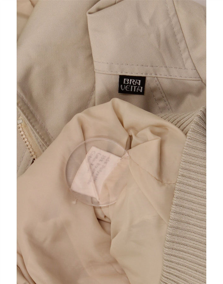 Damska kurtka bomberka w stylu vintage UK 18 XL, beżowy poliester