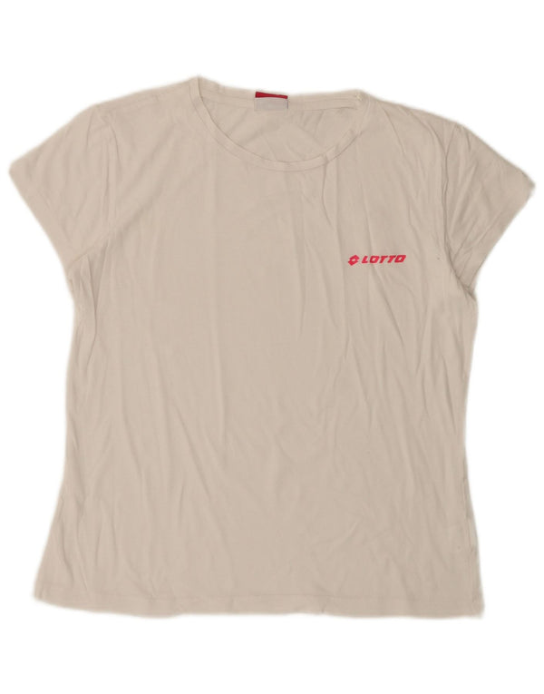 T-shirt damski LOTTO Top UK 10, mały, biały, bawełniany