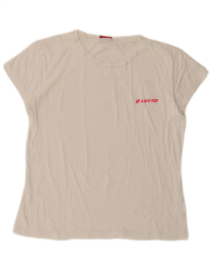 T-shirt damski LOTTO Top UK 10, mały, biały, bawełniany