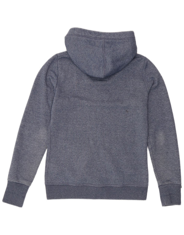 Superdry Womens Zip Hoodie Sweater UK 14 Medium Navy Blue Cotton