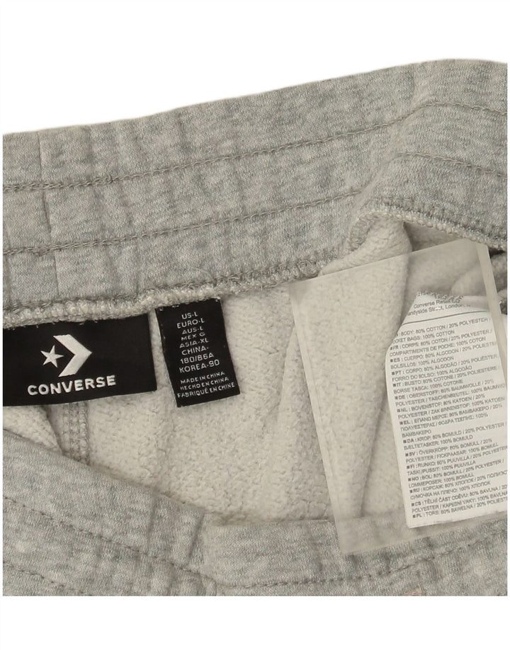 Męskie spodenki sportowe Converse, duże, szare, bawełniane w plamki