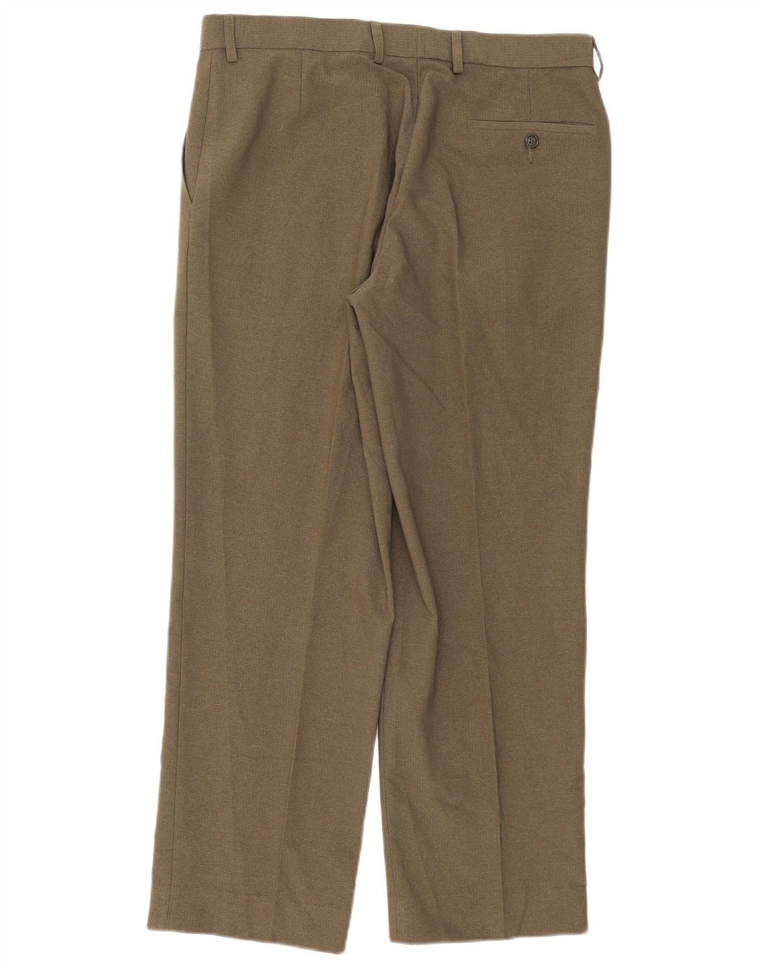 Marks & Spencer Męskie proste spodnie garniturowe W34 L31 Khaki Poliester