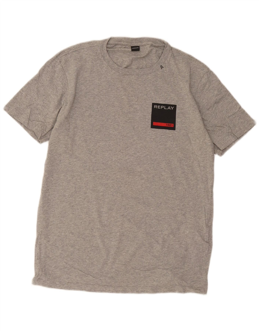 Męski T-shirt Replay, duży, szary, nakrapiany, bawełniany
