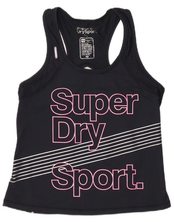 Damski top z kamizelką SUPERDRY Graphic UK 18 XL, czarny nylon