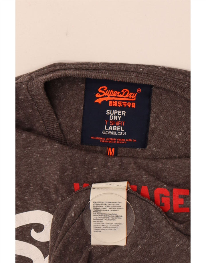 Męski T-shirt Superdry z grafiką, średnioszary, bawełniany w cętki