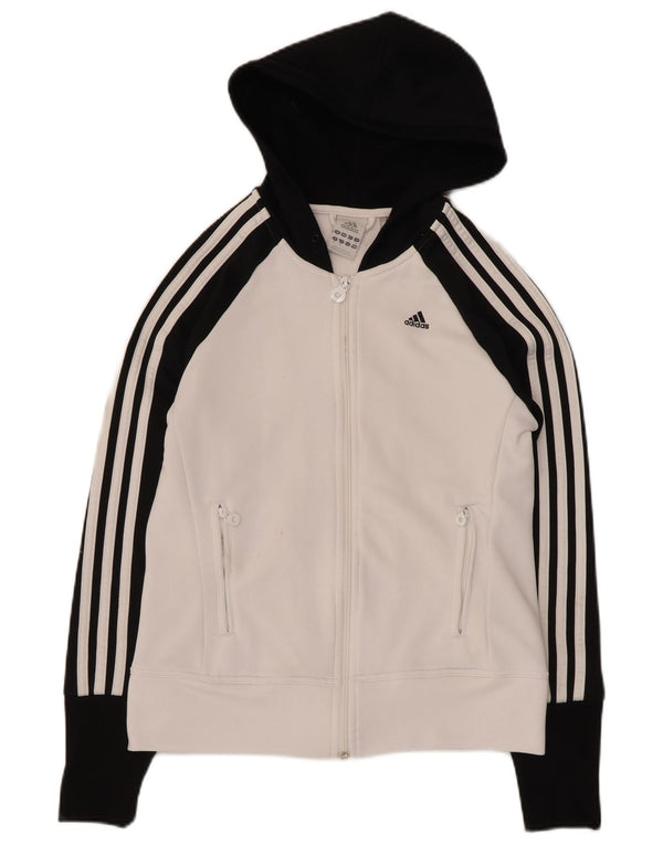 Adidas Męskie Clima 365 Zip Sweter Z Kapturem UK 12 Średni Biały Kolorblok