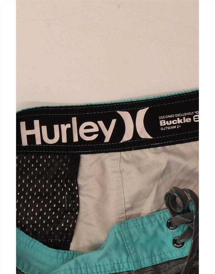 Męskie spodenki kąpielowe Hurley Graphic, duże, szare, z blokami kolorów
