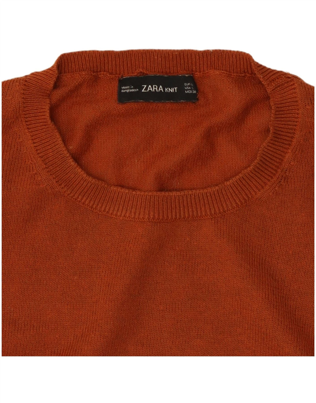 Sweter damski ZARA z okrągłym dekoltem UK 14, duży pomarańczowy