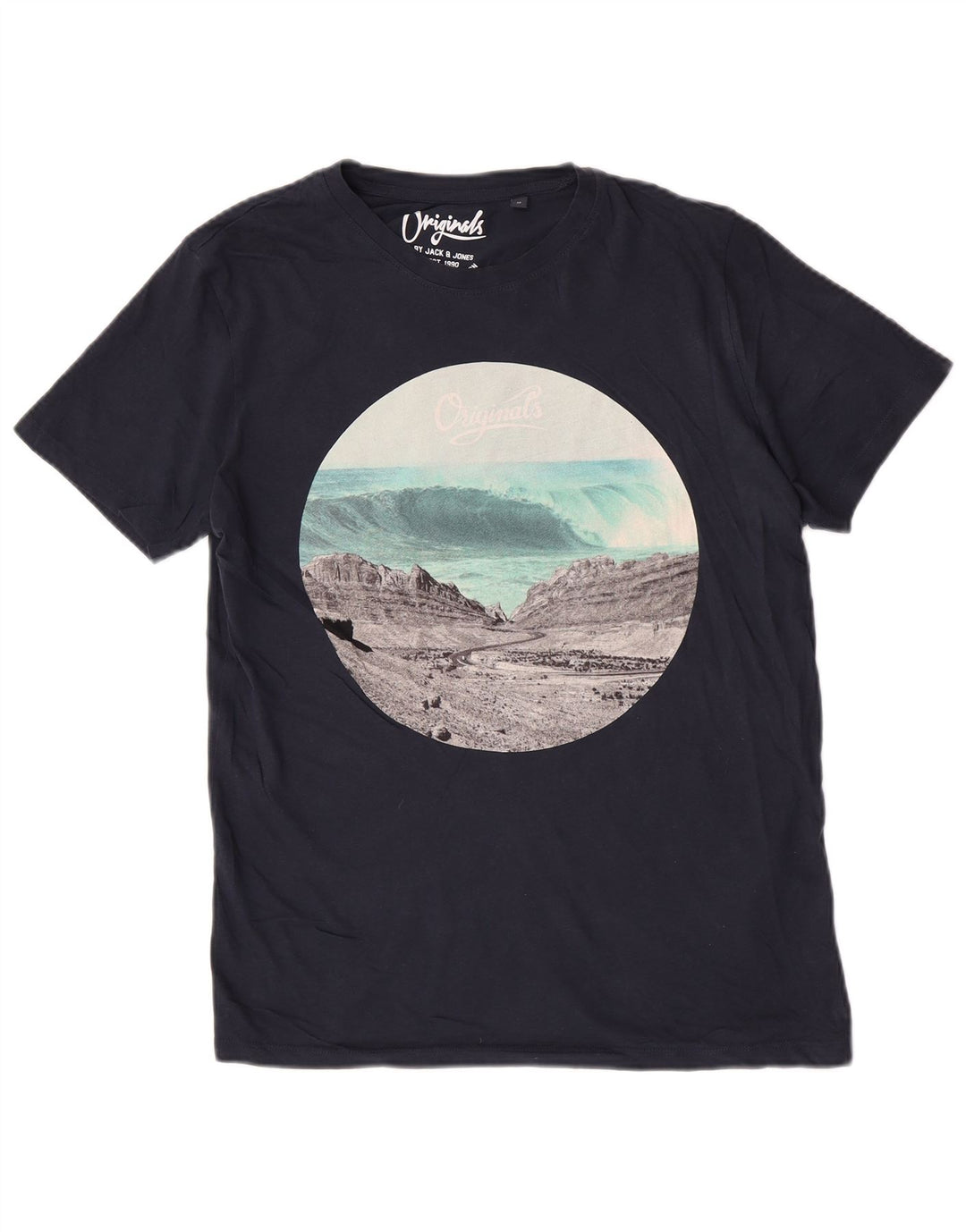 Męska koszulka Jack & Jones Regular Graphic Top Medium Granatowa Natura
