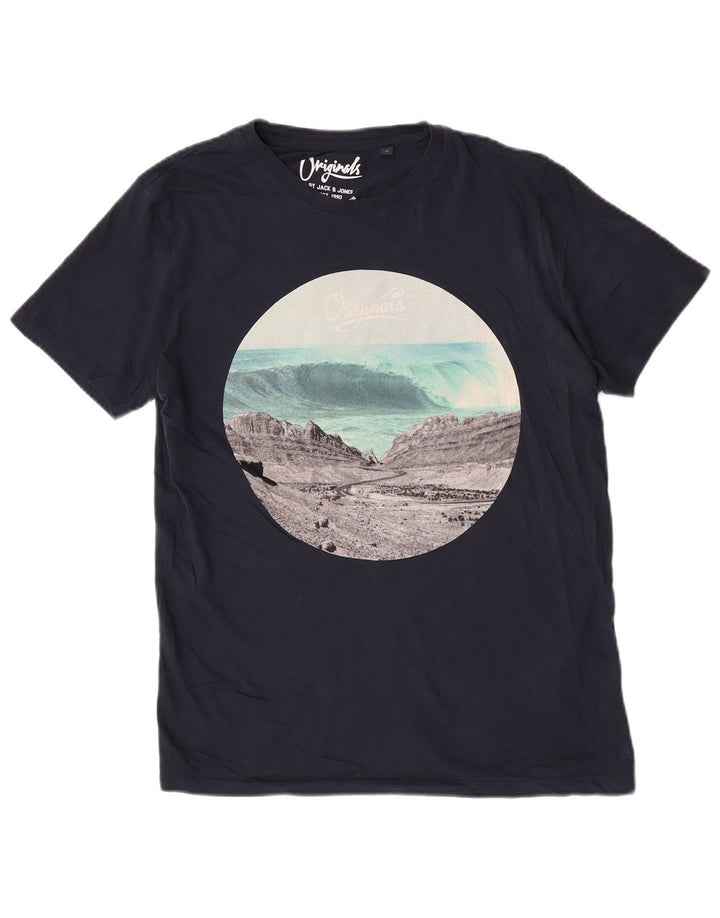 Męska koszulka Jack & Jones Regular Graphic Top Medium Granatowa Natura