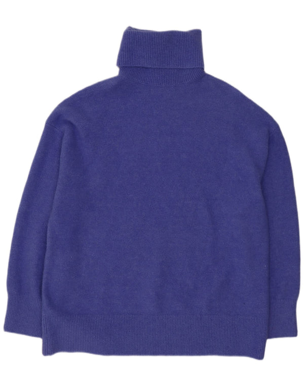 Damski sweter oversize Zara z wywijanym dekoltem UK 14, średni niebieski akryl