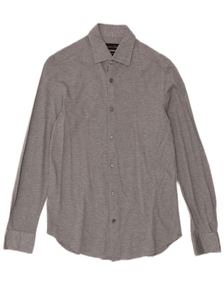 Koszula męska Massimo Dutti, mała, szara, bawełniana