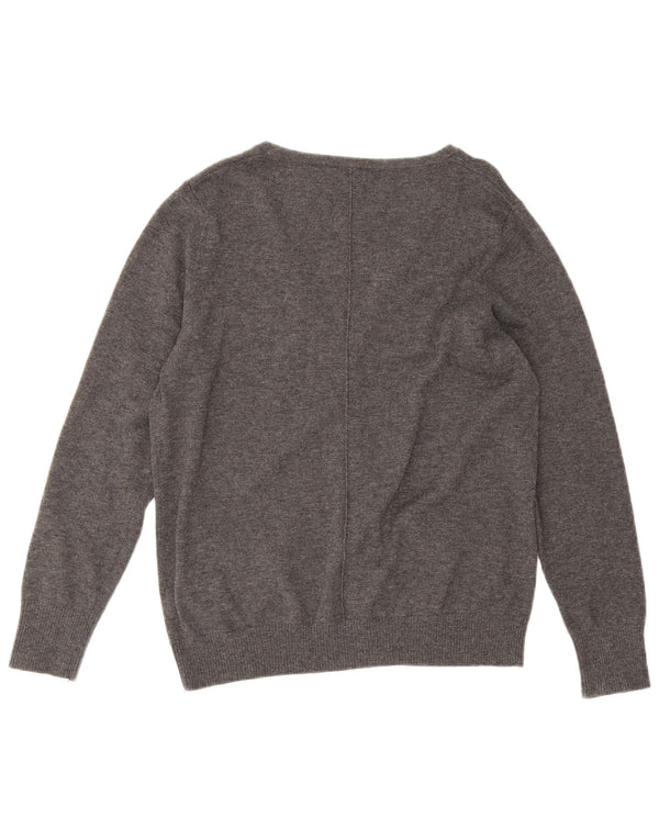Damski sweter rozpinany Fat Face UK 16, duży, szary, wełniany
