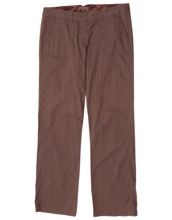 Damskie proste spodnie chino Laura Ashley UK 14 duże W34 L34 brązowe