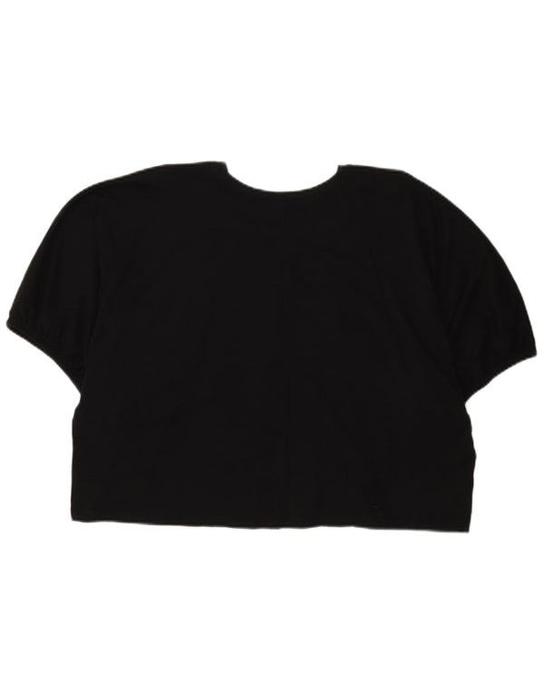 T-shirt damski Crop Oversize Zara UK 14, średni czarny