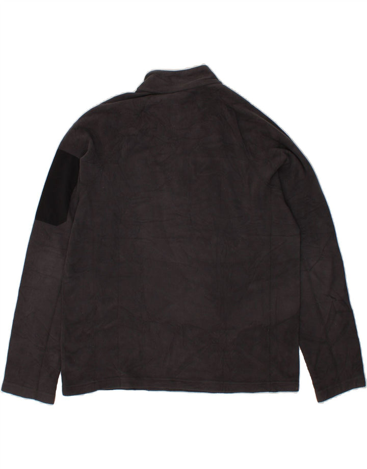 EDDIE BAUER Mens Zip Neck Fleece Jumper Medium Grey Polyester Vintage Eddie Bauer and Second-Hand Eddie Bauer from Messina Hembry 