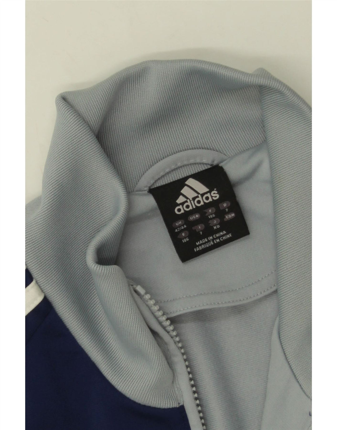 Adidas Męska bluza dresowa UK 42/44 Duży szary poliester z blokami kolorów