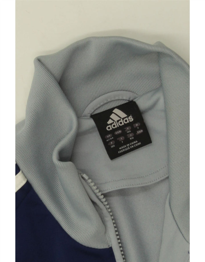 Adidas Męska bluza dresowa UK 42/44 Duży szary poliester z blokami kolorów