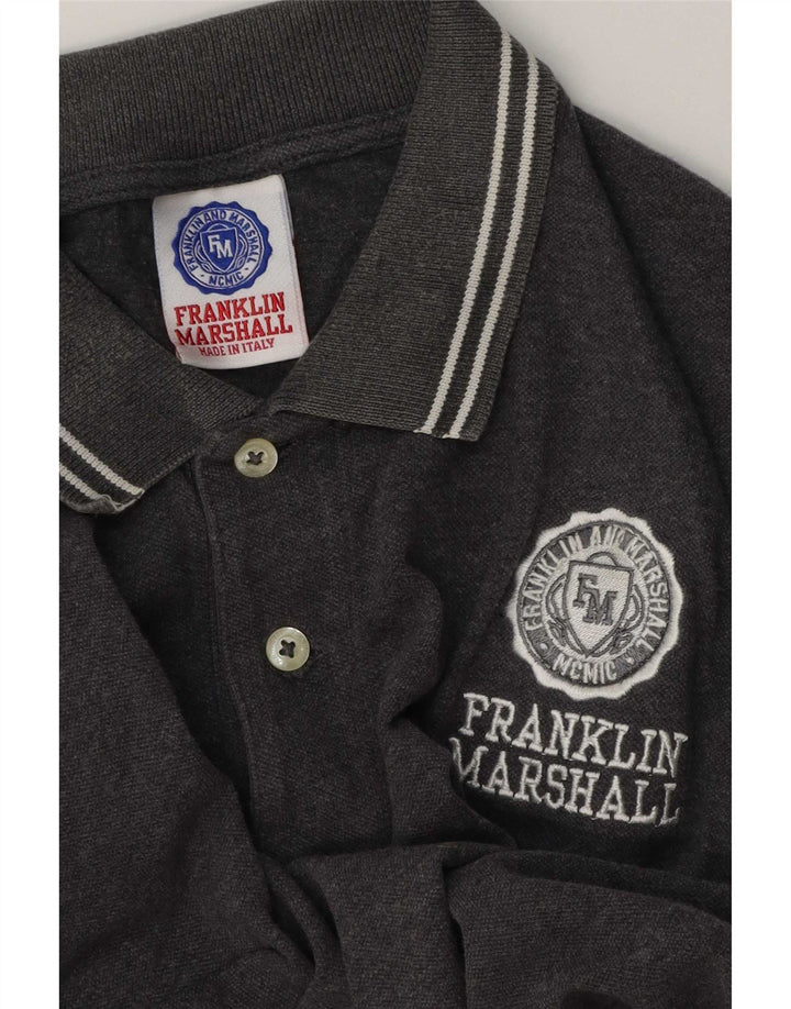 Męska graficzna koszulka polo Franklin & Marshall, średnioszara