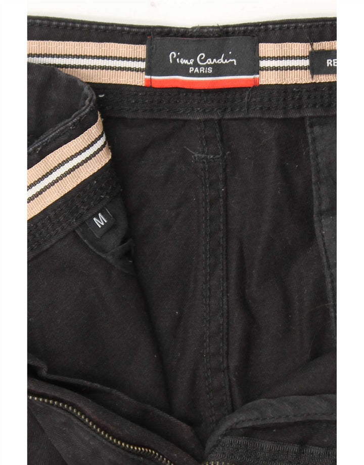 Męskie spodenki chino Pierre Cardin o regularnym kroju, średnie W32, czarne, bawełniane